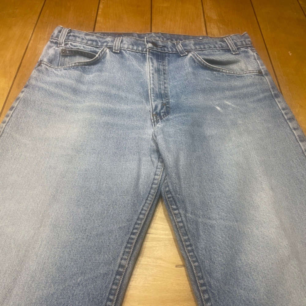 Levi’s 505 Vintage Orange Tab Jeans Size 33x30 Light Wash Denim 90s Straight Fit
